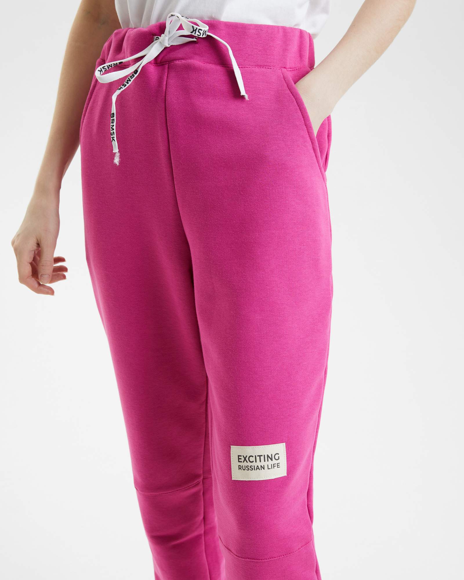 Спортивные брюки женские BARMARISKA с шевроном розовые 60-62 RU