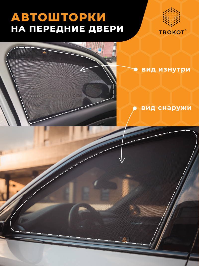 Автошторки TROKOT Premium для Lada Priora 1 2007-2018 передние двери  TR041901 - отзывы покупателей на Мегамаркет