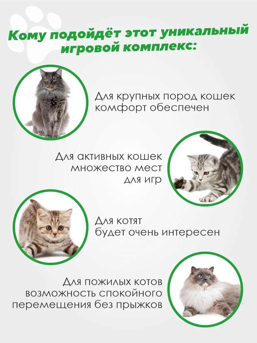 Купить комплекс для кошек Pet БМФ, серый, 4 уровня, цены на Мегамаркет |  Артикул: 600006668257