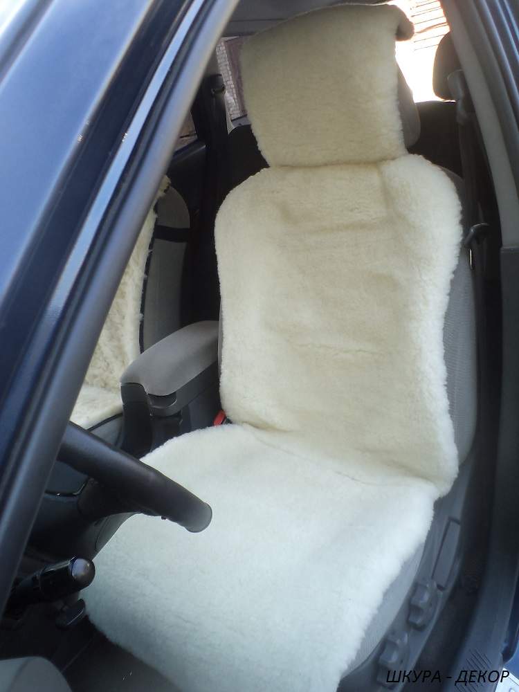 Купить накидка меховая SHKURA-DEKOR из овечьей шерсть с подголовником белая, цены на Мегамаркет | Артикул: 600013368816