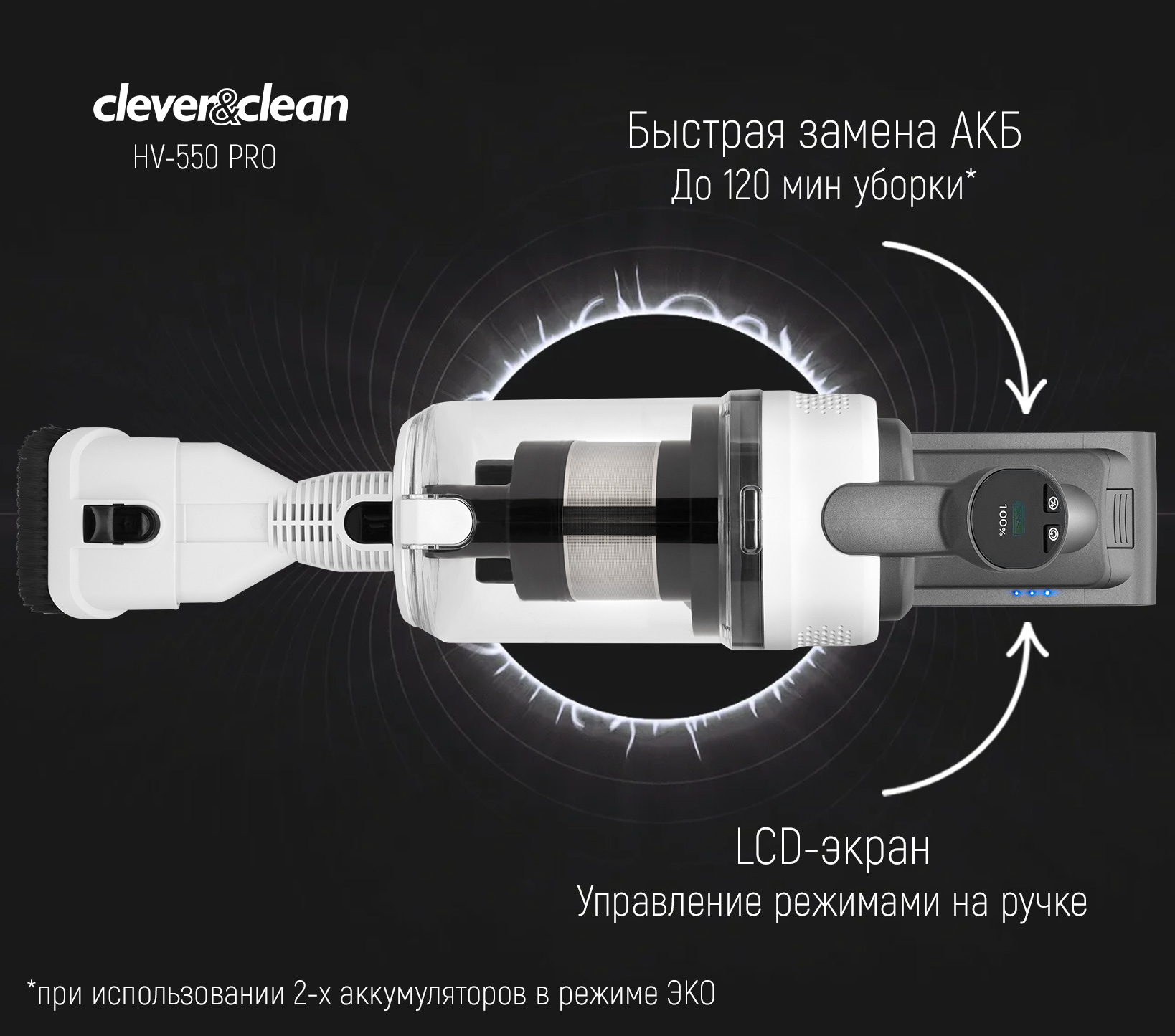 Пылесос Clever&Clean HV-550 PRO белый, купить в Москве, цены в  интернет-магазинах на Мегамаркет