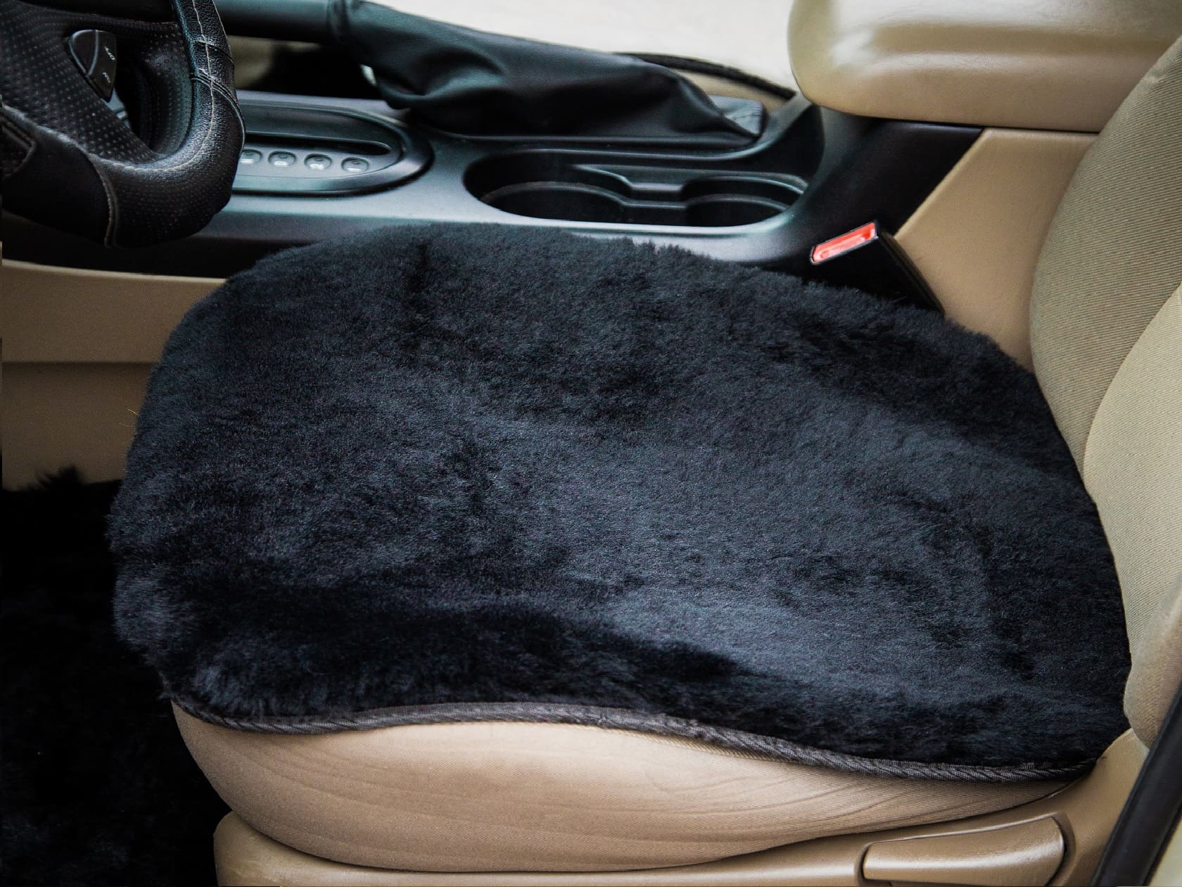 Купить накидка на сиденье SHKURA-DEKOR из овчины меховая черная 50*50 ...