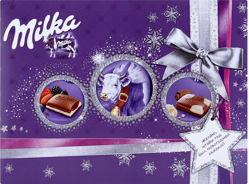 Milka подарочный набор новогодний. Подарочный набор шоколада Milka микс. Milka набор конфет новогодний. Новогодний набор Милка 2021. Подарочный набор шоколада Милка Сбермаркет.