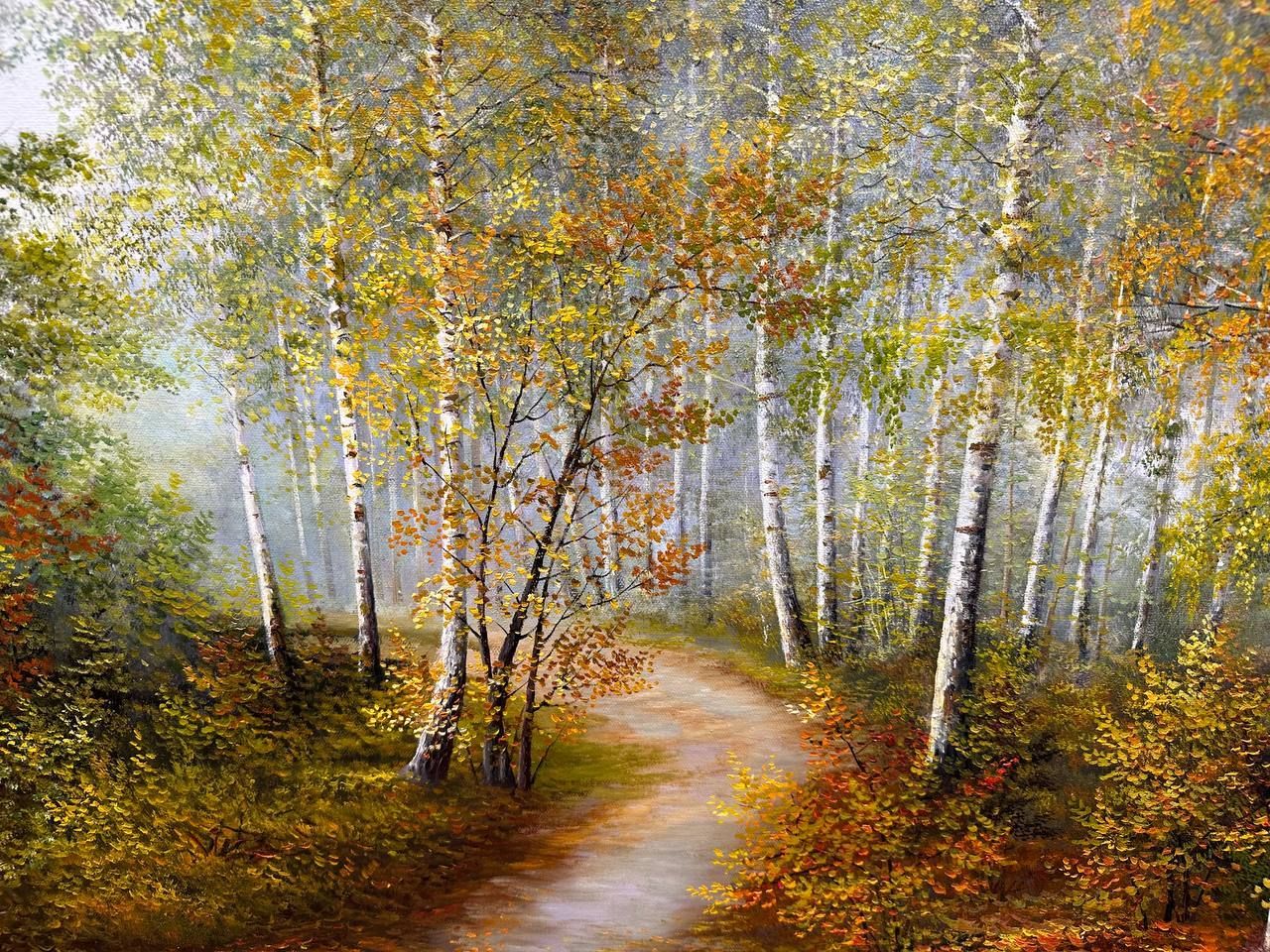 Осенний пейзаж маслом на холсте. Картины маслом осень. Осенний лес картина маслом. Картина маслом осень трасса. Картина "осень в лесу" 60х100.