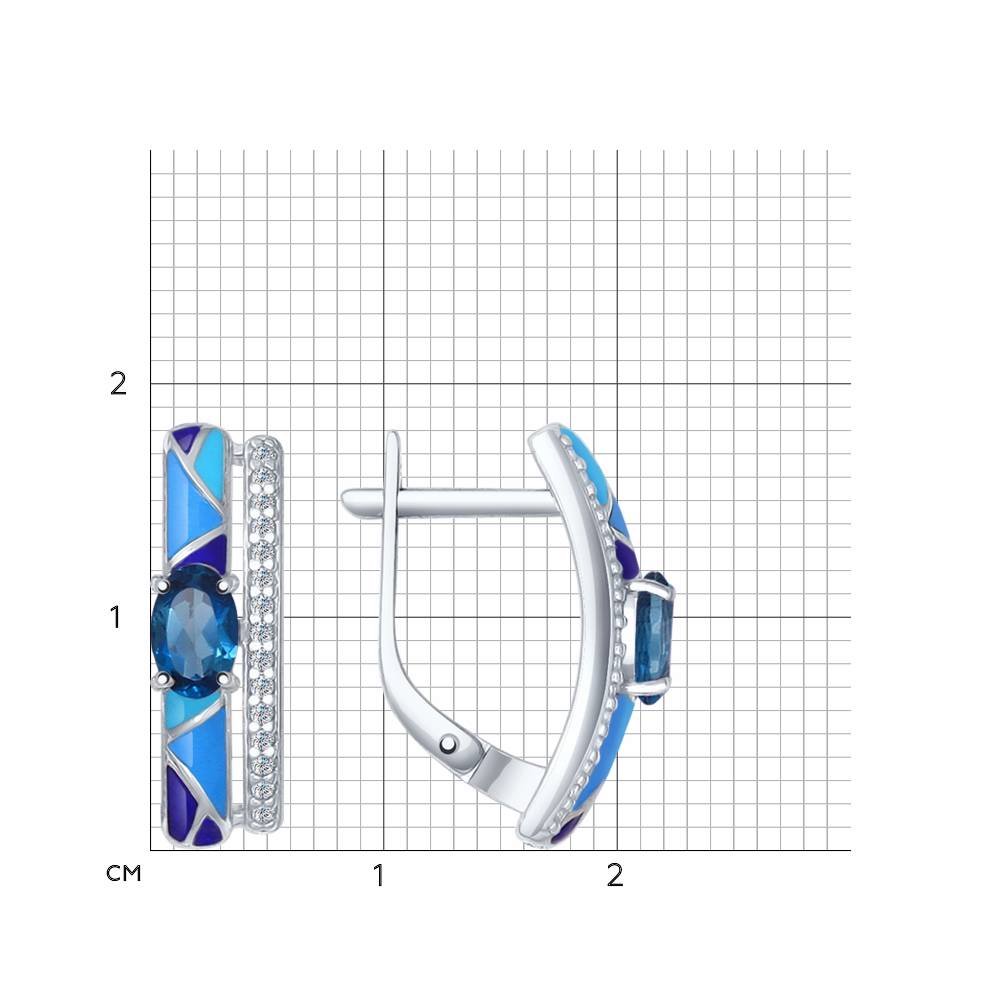 Серьги из серебра с топазом/фианитом SOKOLOV 92021274