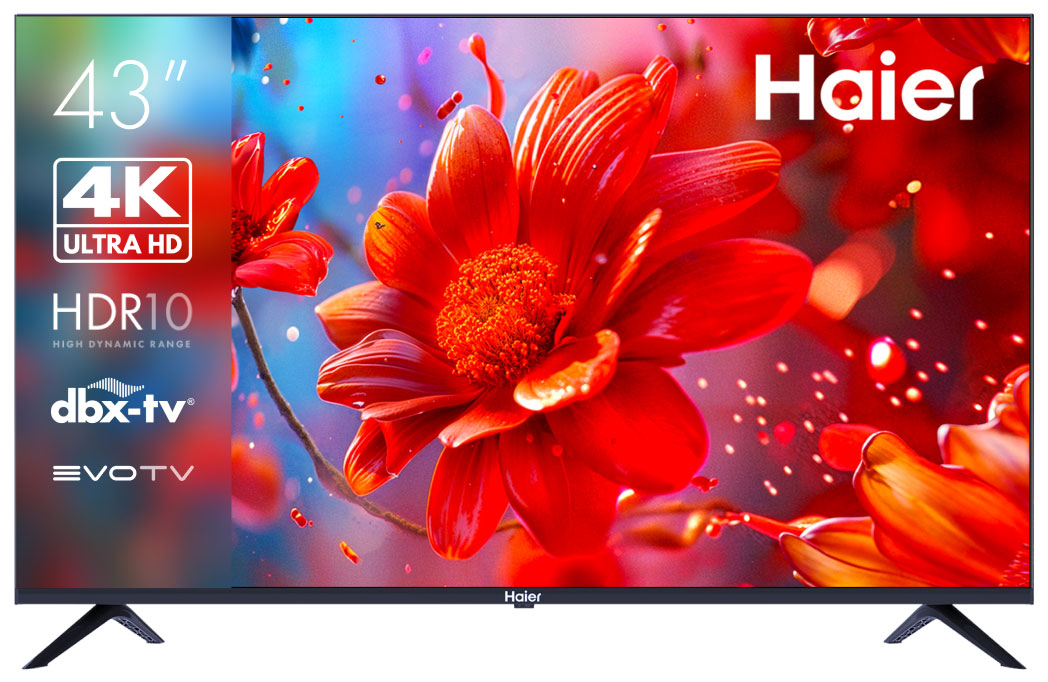 Телевизор Haier 43 Smart TV S2, 43"(109 см), UHD 4K, купить в Москве, цены в интернет-магазинах на Мегамаркет