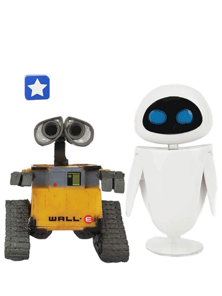 Купить фигурки StarFriend роботы Валли и Ева WALL-E 2 в 1 подвижные 6,5 и  9,5 см, цены на Мегамаркет