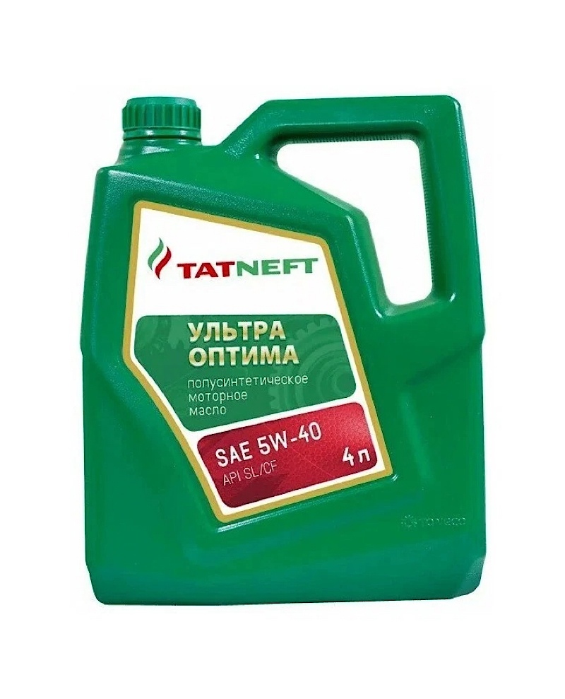 Моторное масло TATNEFT полусинтетическое ультра-Оптима SAE 5W40 API SL/CF 4л - купить в Москве, цены на Мегамаркет | 100038478819