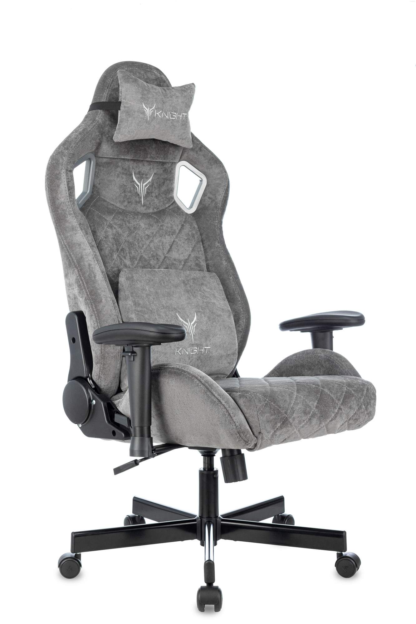 Кресло игровое Бюрократ Knight Outrider серый Light-19 крестов. Металл - купить в Москве, цены на Мегамаркет | 600013369669