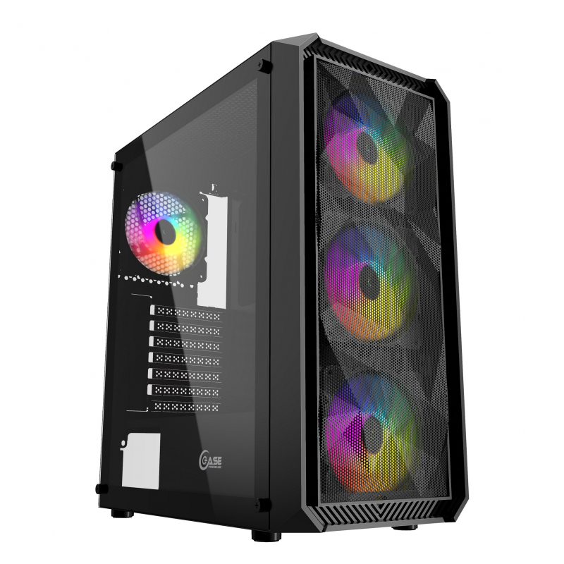 Powercase Корпус Powercase Mistral Edge, Tempered Glass, 4x 120mm 5-color fan, чёрный, ATX, купить в Москве, цены в интернет-магазинах на Мегамаркет