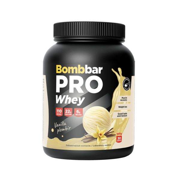 Bombbar, PRO Whey, 900г (Ванильный пломбир) - купить в Москве, цены на Мегамаркет | 100045674869