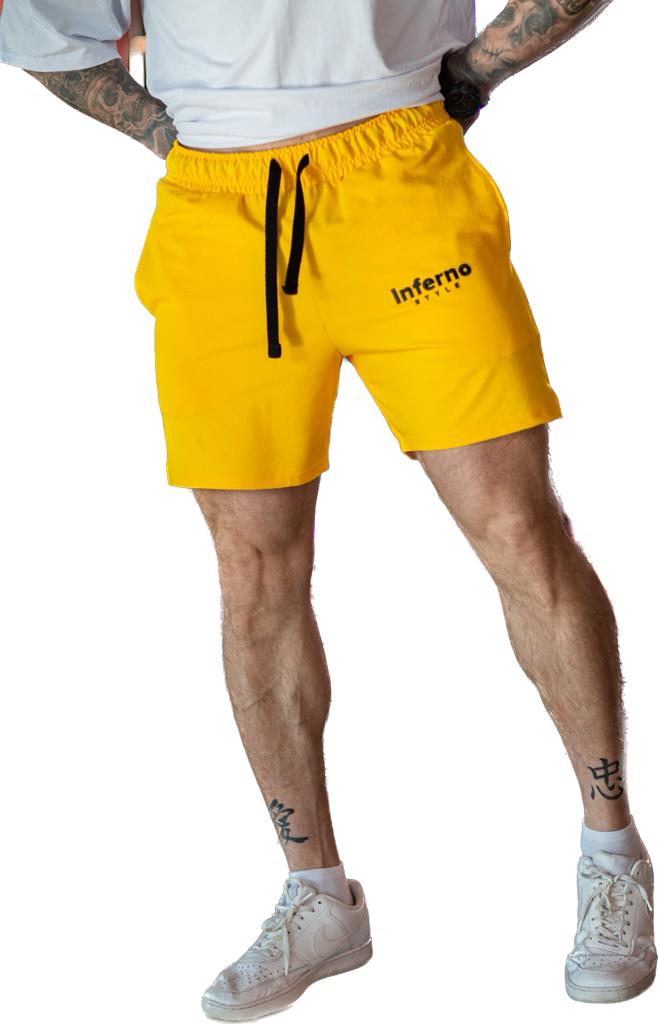 Спортивные шорты мужские INFERNO style Ш-007-001 желтые S - купить в Москве, цены на Мегамаркет