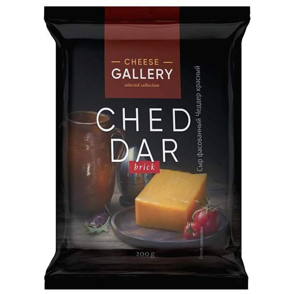 Сыр полутвердый Cheese Gallery Cheddar красный 50% бзмж 200 г