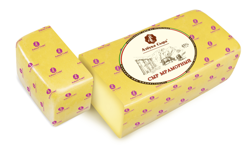 Сыр твердый Азбука Сыра Мраморный 45%