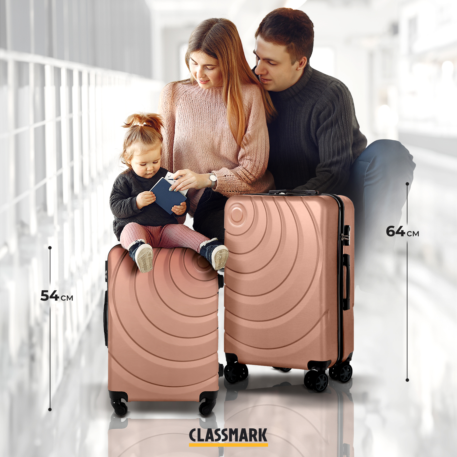Комплект чемоданов унисекс Classmark 202209014004 пудровый, S/M - купить в Москве, цены на Мегамаркет | 600013496368
