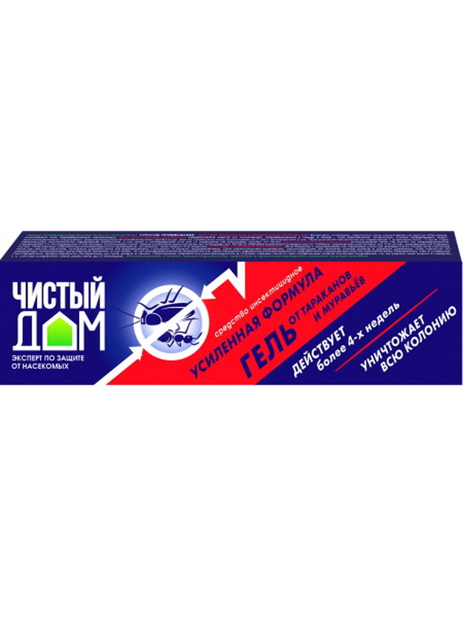Инсектицидное средство гель от тараканов Чистый Дом Усиленная формула 50  гр. - купить в Москве, цены на Мегамаркет | 600004177302