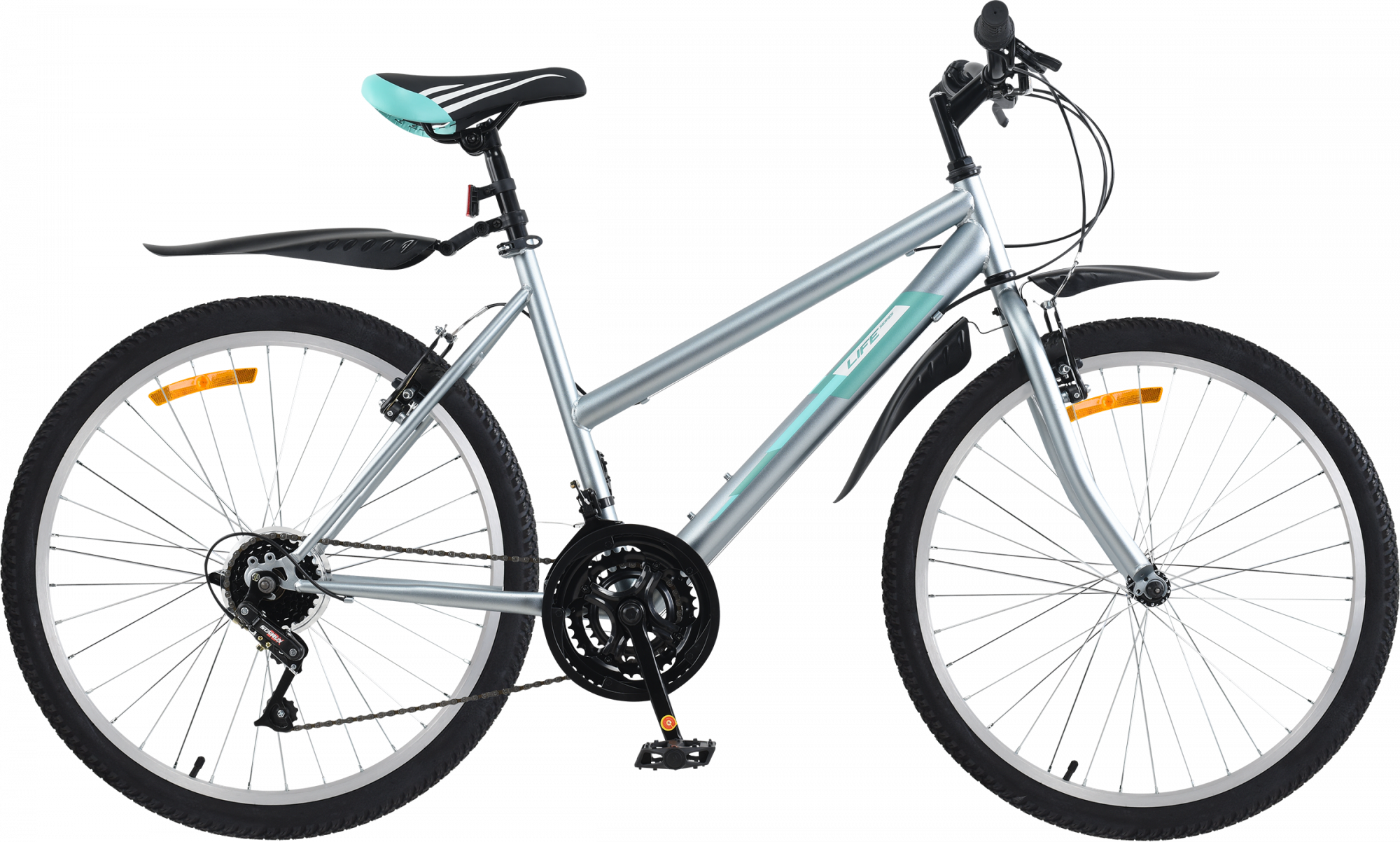 Велосипед спортивный Life 26" серо-бирюзовый - купить в Лента - СберМаркет, цена на Мегамаркет