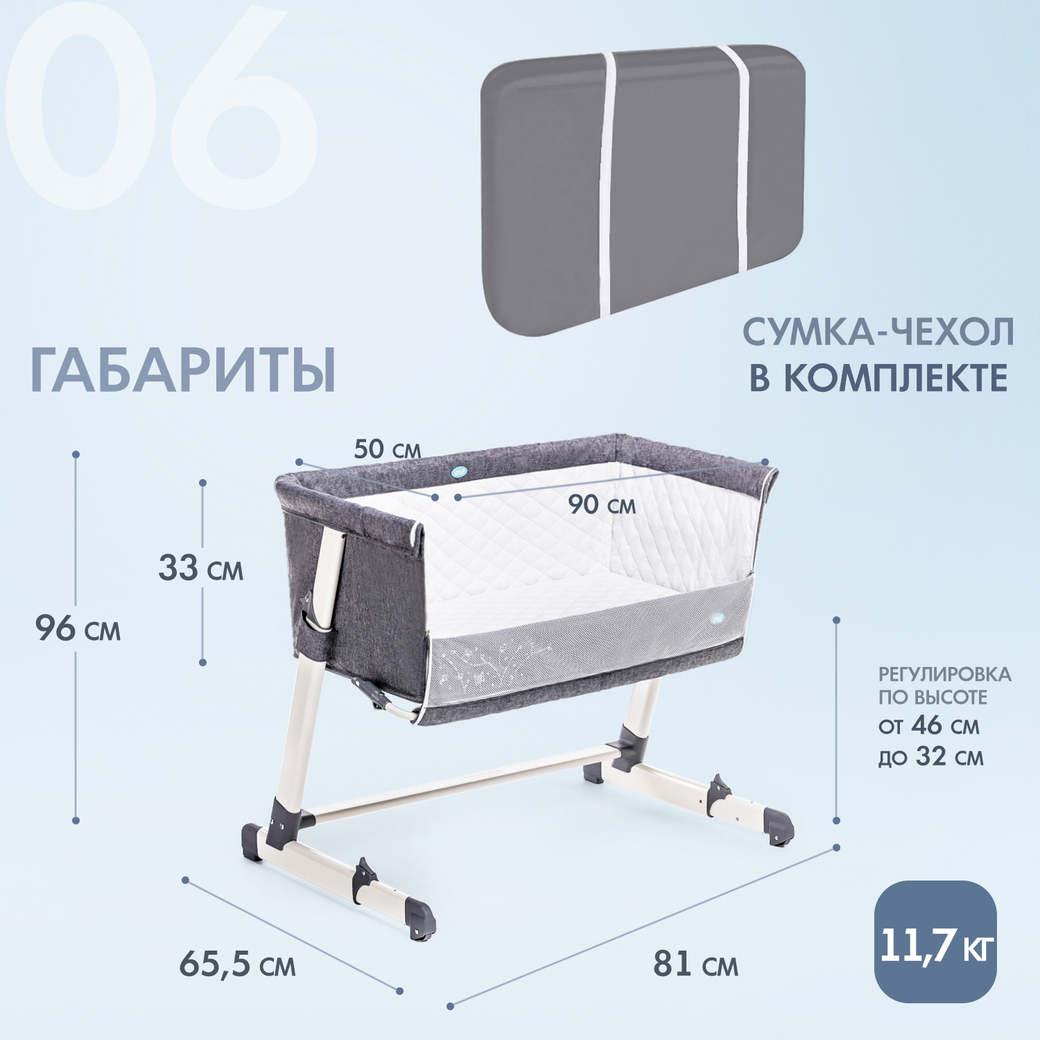 кровать приставная для новорожденных nuovita