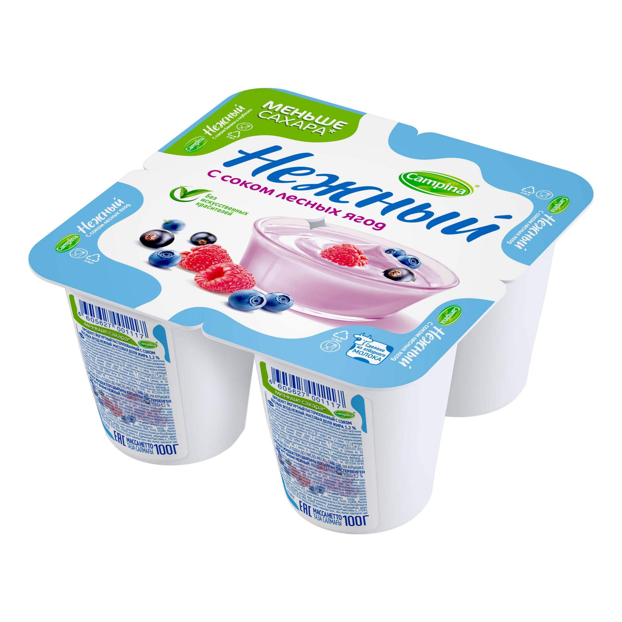 Йогуртный продукт Нежный с соком лесных ягод 1,2% 100 г