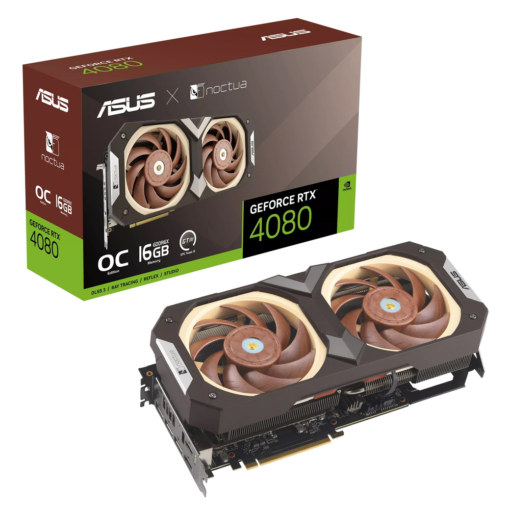 Видеокарта ASUS NVIDIA GeForce RTX 4080 NOCTUA OC (RTX4080-O16G-NOCTUA), купить в Москве, цены в интернет-магазинах на Мегамаркет