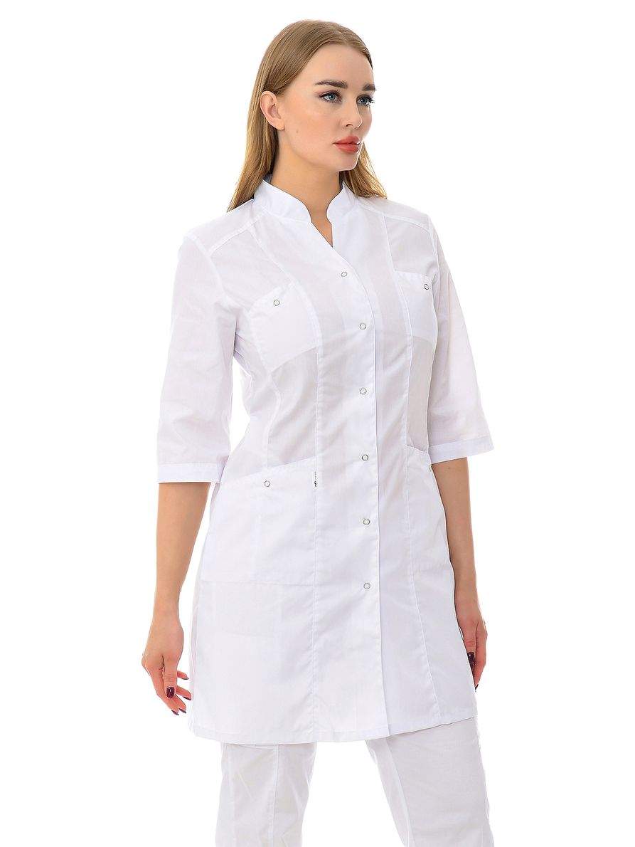 Халат медицинский женский MedicalWear Эльза 002 белый 52 RU