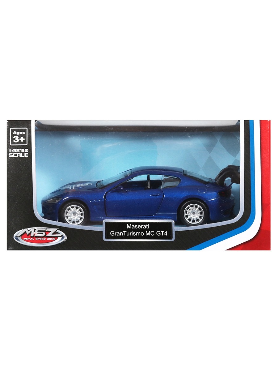 Модель машины MSZ 1:43 Maserati Gran Turismo MC GT4 (11,5см) инерция Синий  67355 – купить в Москве, цены в интернет-магазинах на Мегамаркет