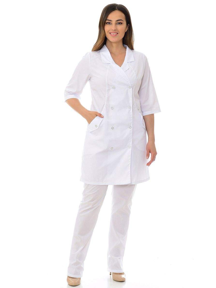 Халат медицинский женский MedicalWear Арлекино 007 белый 44 RU