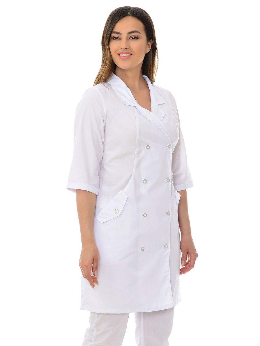 Халат медицинский женский MedicalWear Арлекино 007 белый 44 RU