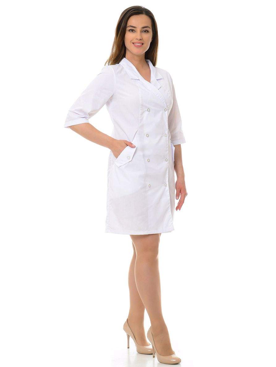 Халат медицинский женский MedicalWear Арлекино 007 белый 48 RU