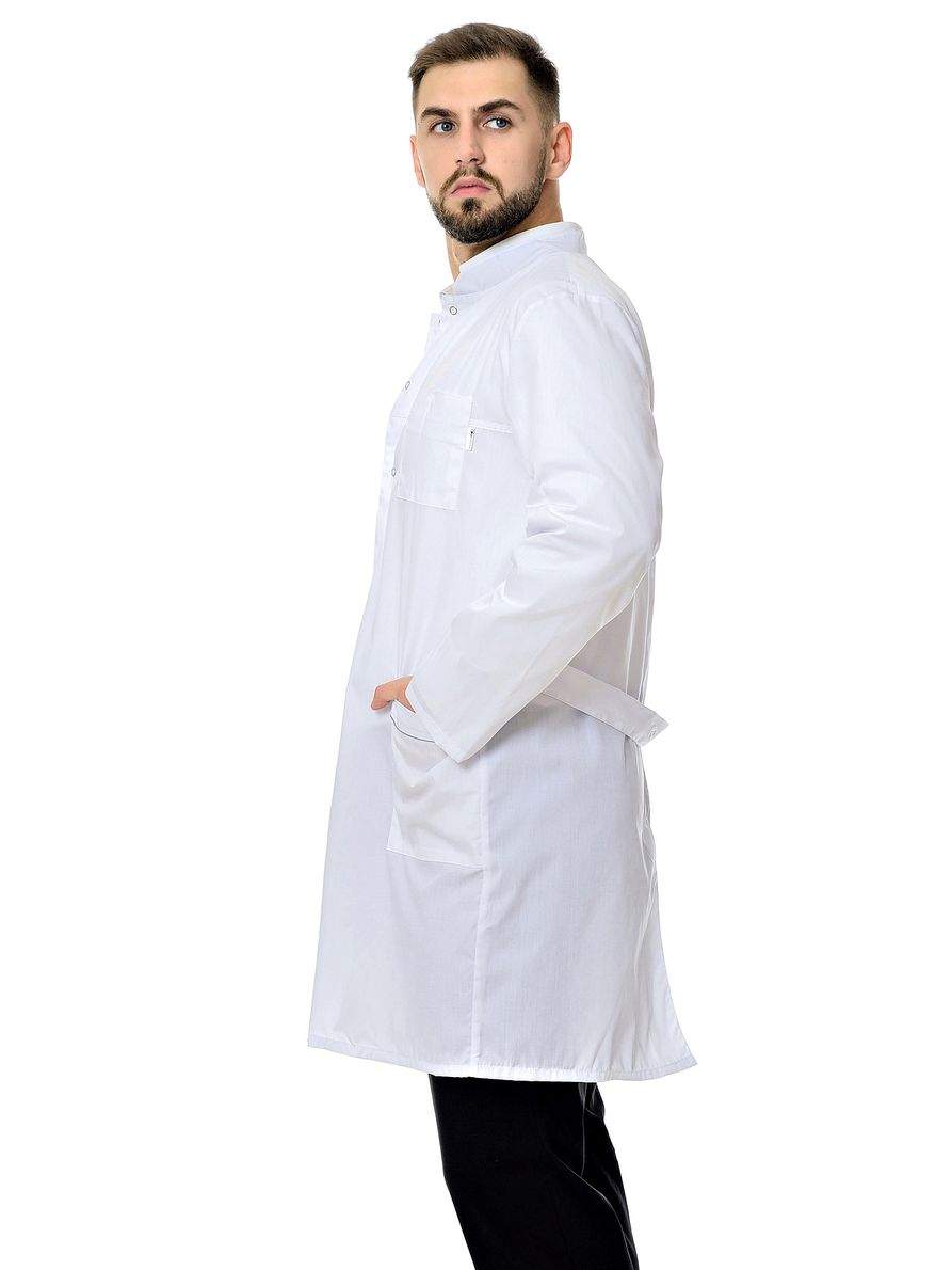 Халат медицинский мужской MedicalWear Со стойкой 014 белый 58 RU