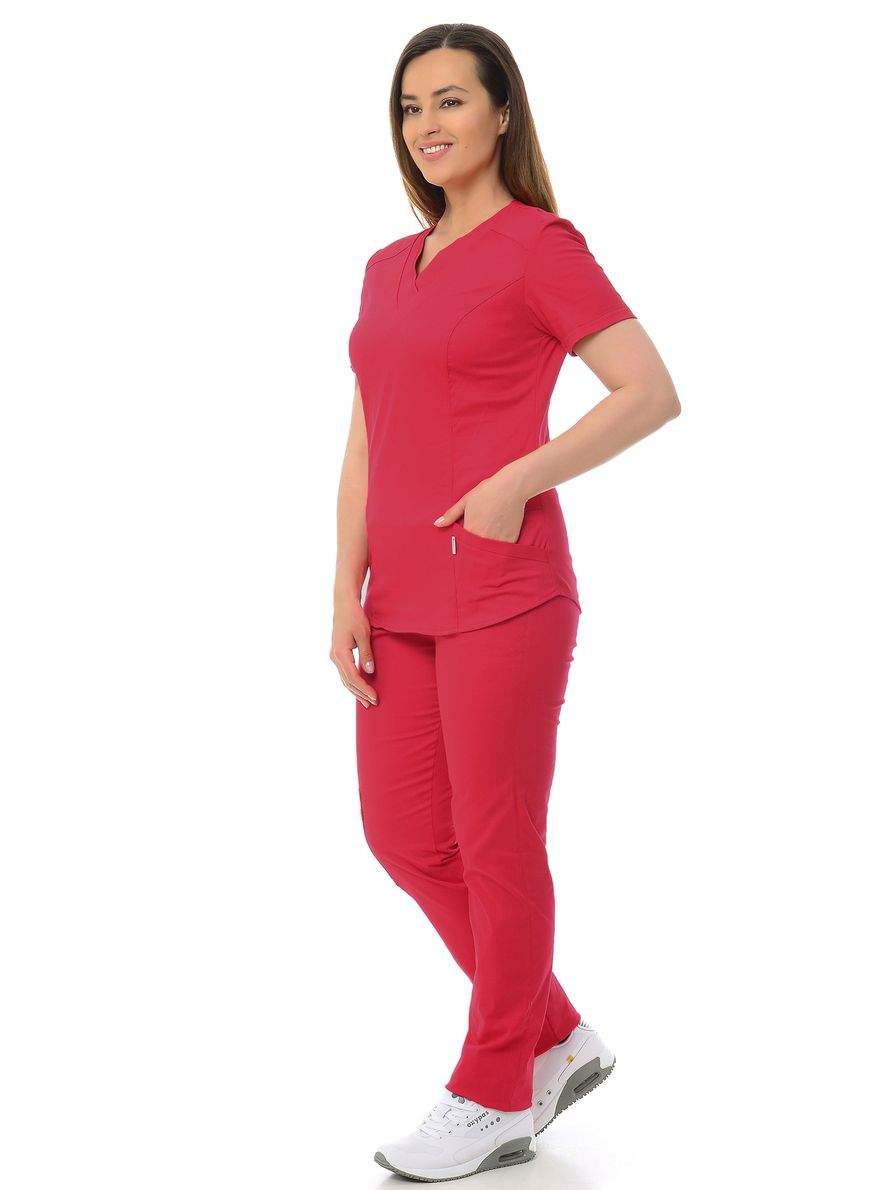 Костюм медицинский женский MedicalWear Вена 103 красный 44 RU