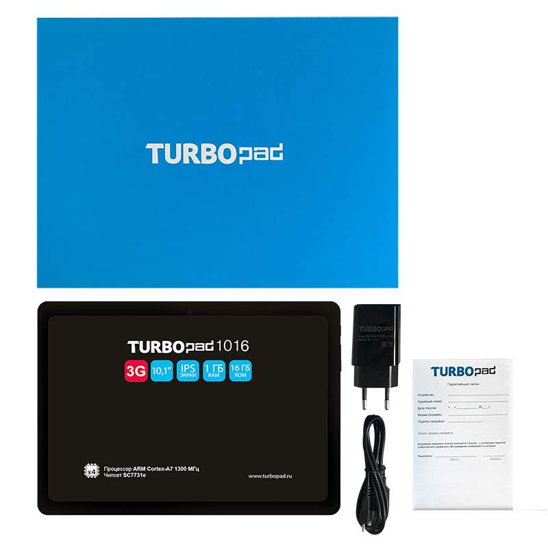 Планшет TurboPad 1016 3G Black (PT00020522)