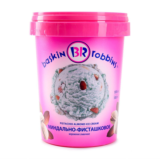 Мороженое Баскин Роббинс сливочное миндально-фисташковое 600 г