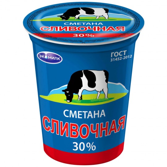 Сметана Экомилк 30% 400 г