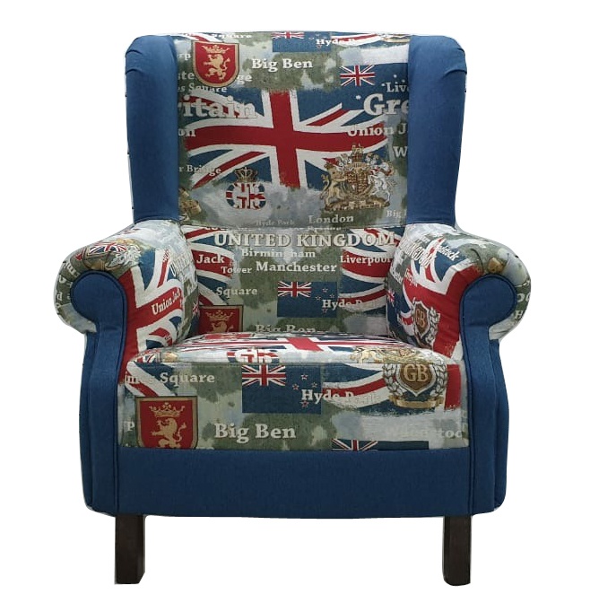 Кресло La Neige Британника GD-G10, синий/красный/белый/коричневый