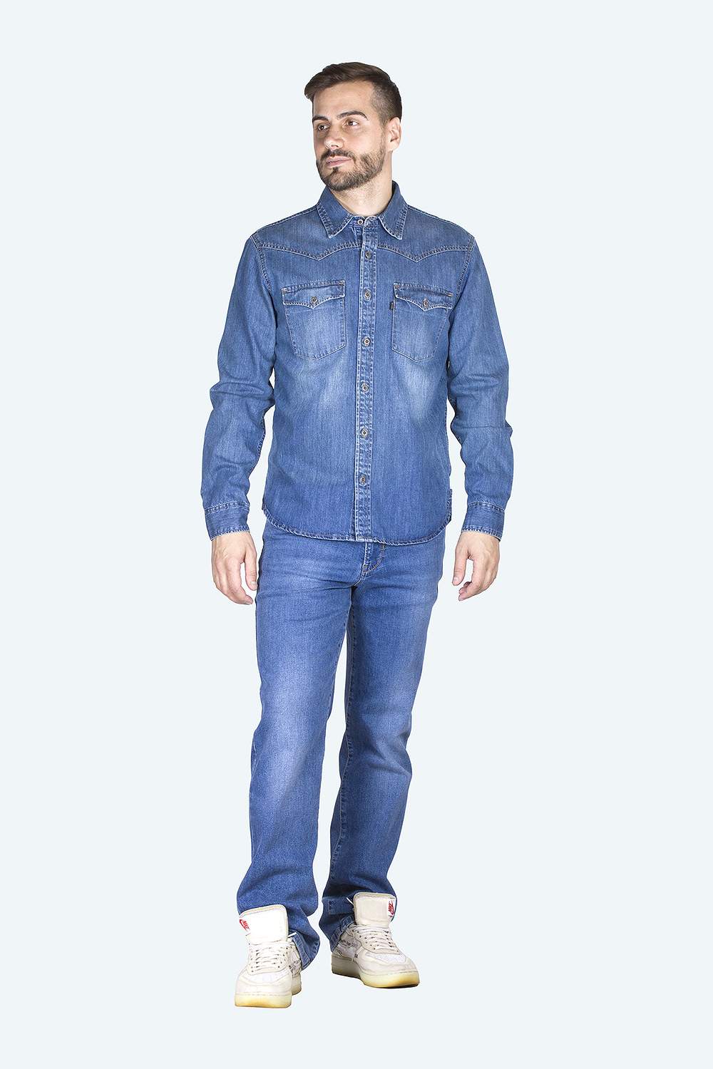 Джинсовая рубашка мужская Dairos GD5080100 синяя 2XL