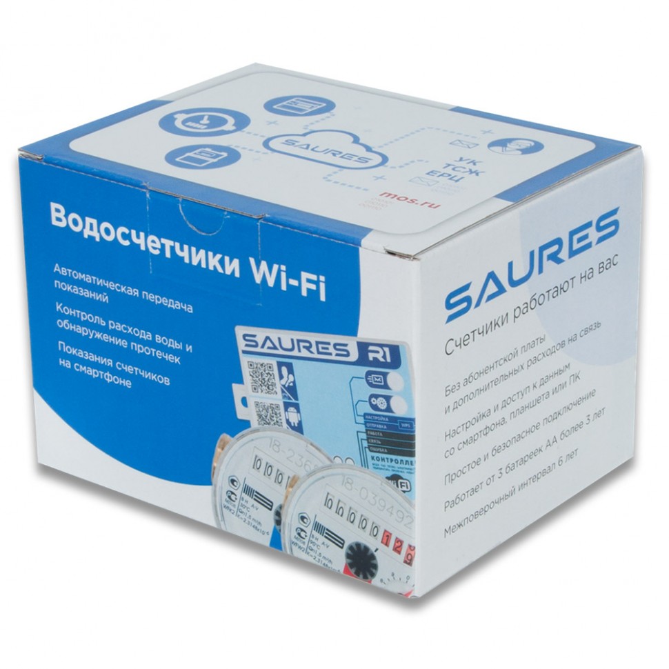 Комплект счетчиков Saures Водосчетчики Wi-Fi Квартира 1/2