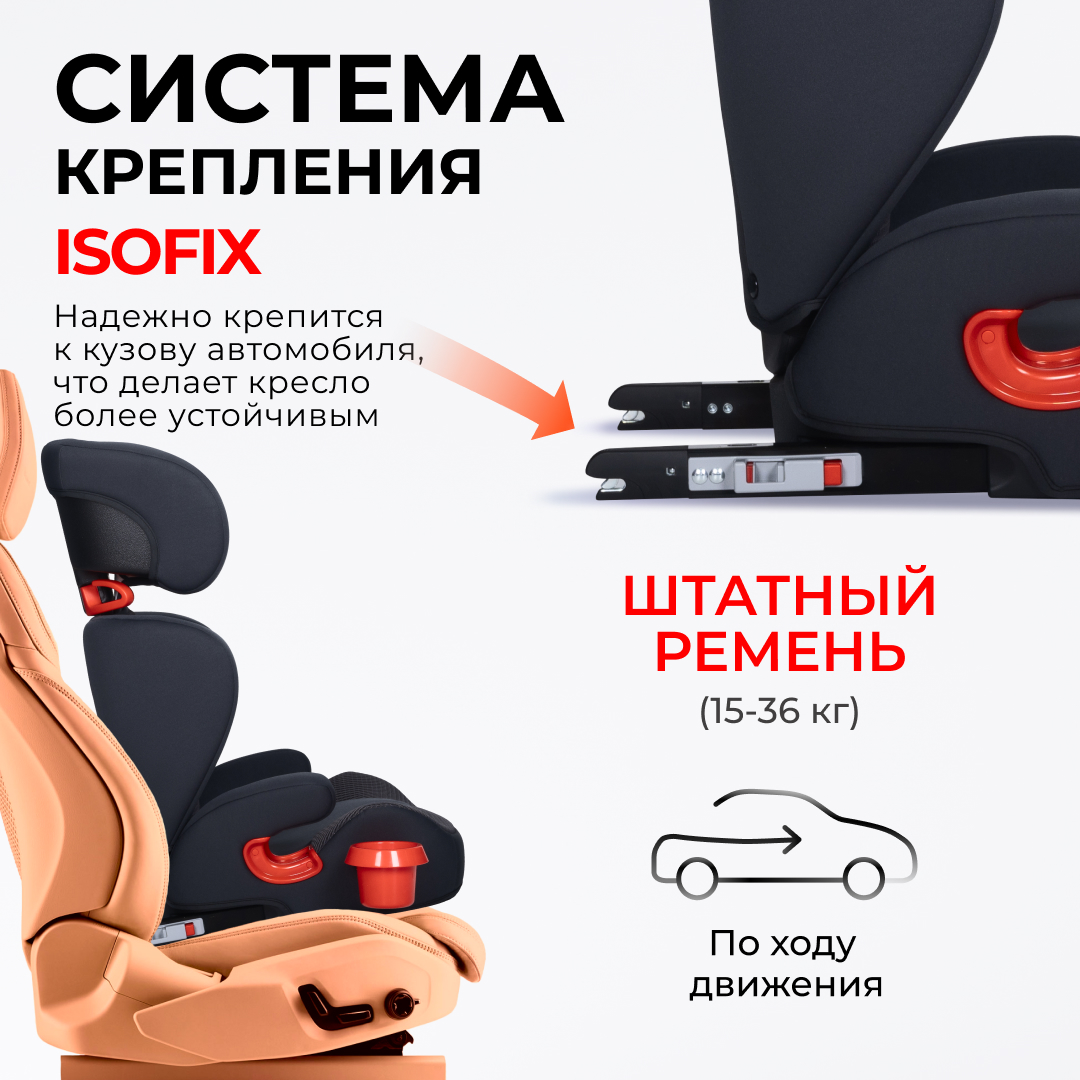 Автокресло детское Farfello YKO-969 ISOFIX, Серый - купить в Farfello, цена  на Мегамаркет