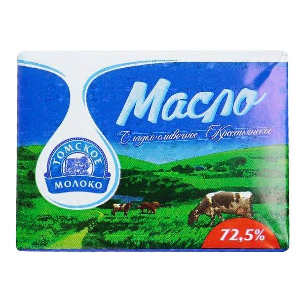 Масло Томское молоко Крестьянское 72,5% 180 г