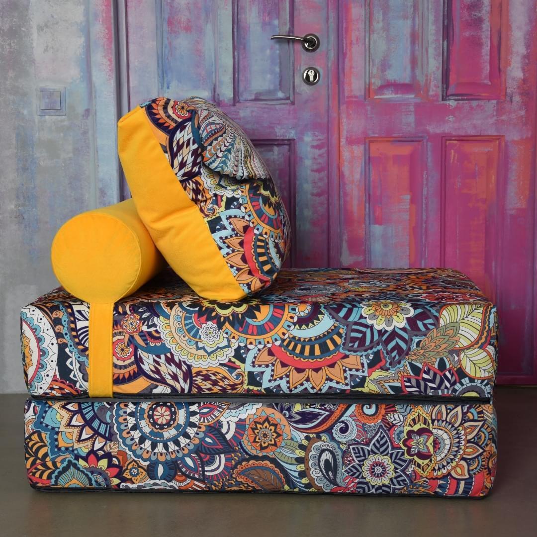 Бескаркасное кресло PUFF SPB Mandala/p255, Разноцветный