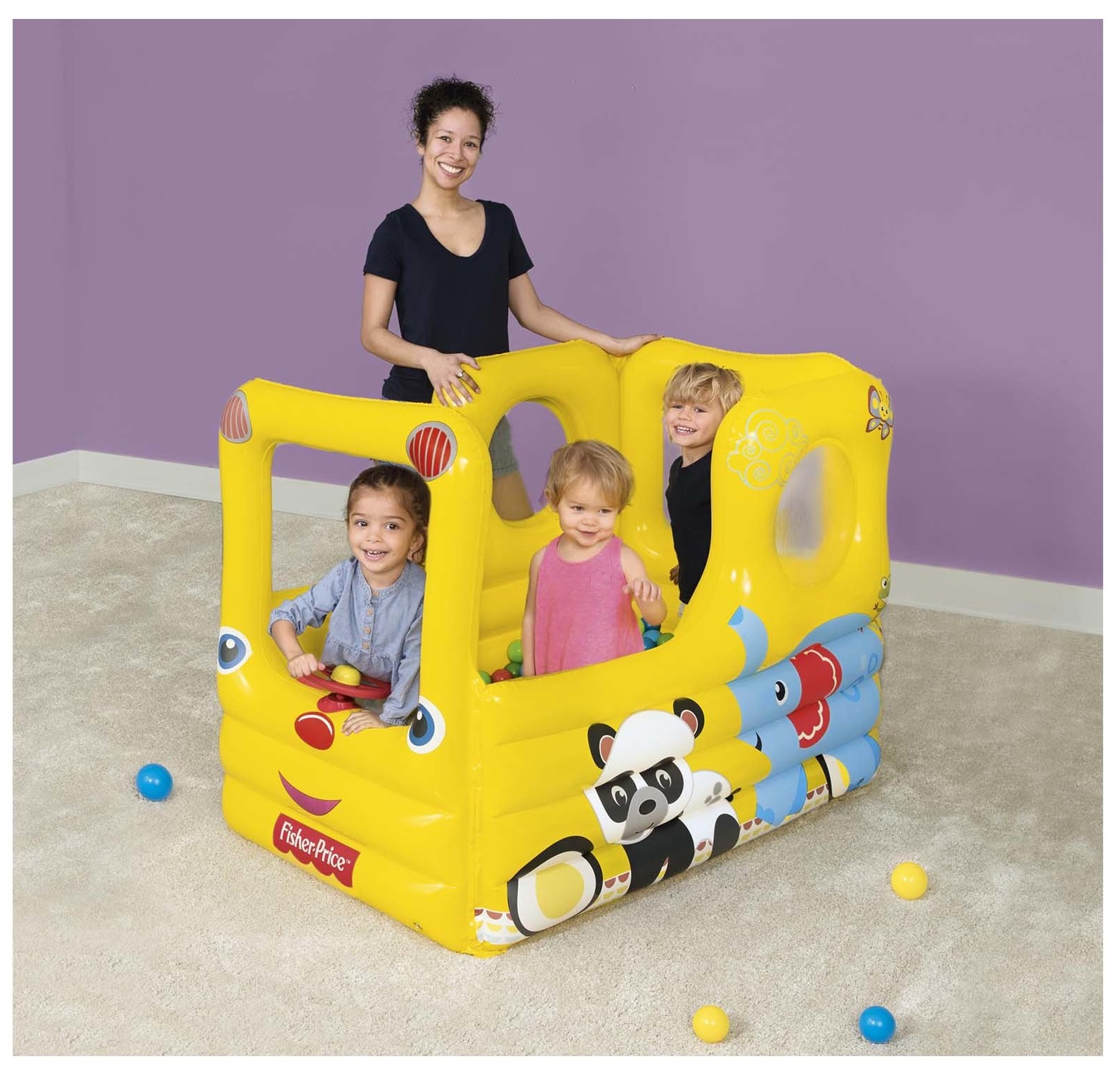 Игровой центр Школьный автобус Fisher Price, +20 шаров, 137*96*96см,от 2+  Bestway 93506 – купить в Москве, цены в интернет-магазинах на Мегамаркет