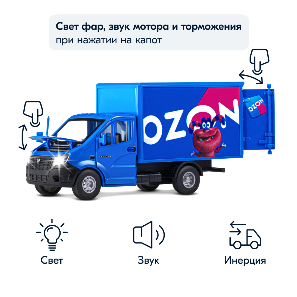 Отзывы о машинка металлическая инерционная ТМ Автопанорама, ГАЗель NEXT OZON  ОЗИ, М1:28, JB0404722 - отзывы покупателей на Мегамаркет | игрушечный  транспорт JB0404722 - 600011374936