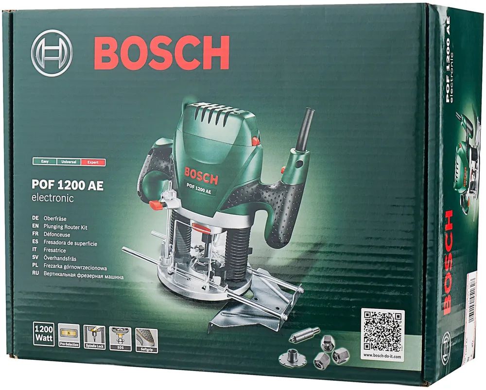 Фрезерная машина вертикальная сетевая Bosch POF 1200 AE 060326A100, 28000  об/мин, 1200 Вт, – купить в Москве, цены в интернет-магазинах на Мегамаркет