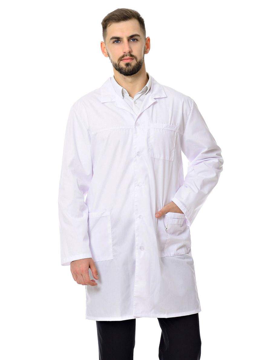 Халат медицинский мужской MedicalWear Классика 019 белый 58 RU