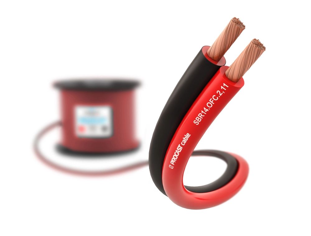 Акустический красно-черный спикерный кабель 2х2,11mm? PROCAST cable SBR 14.OFC.2,11 10 м