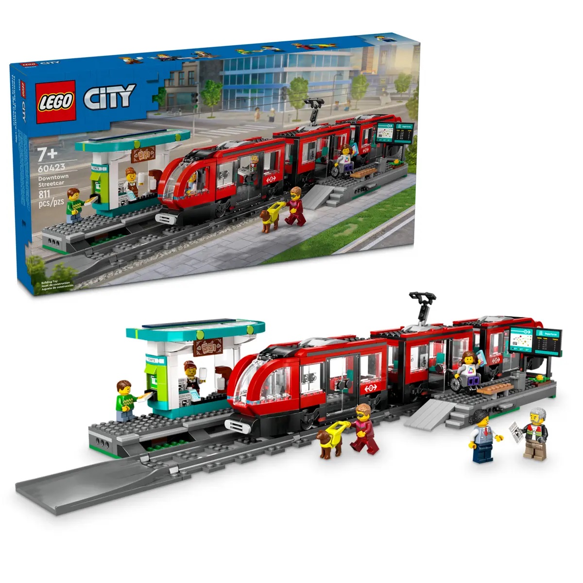 Конструктор Lego City Трамвай и остановка в центре города, 811 деталей, 60423 - купить в Мегамаркет Москва, цена на Мегамаркет