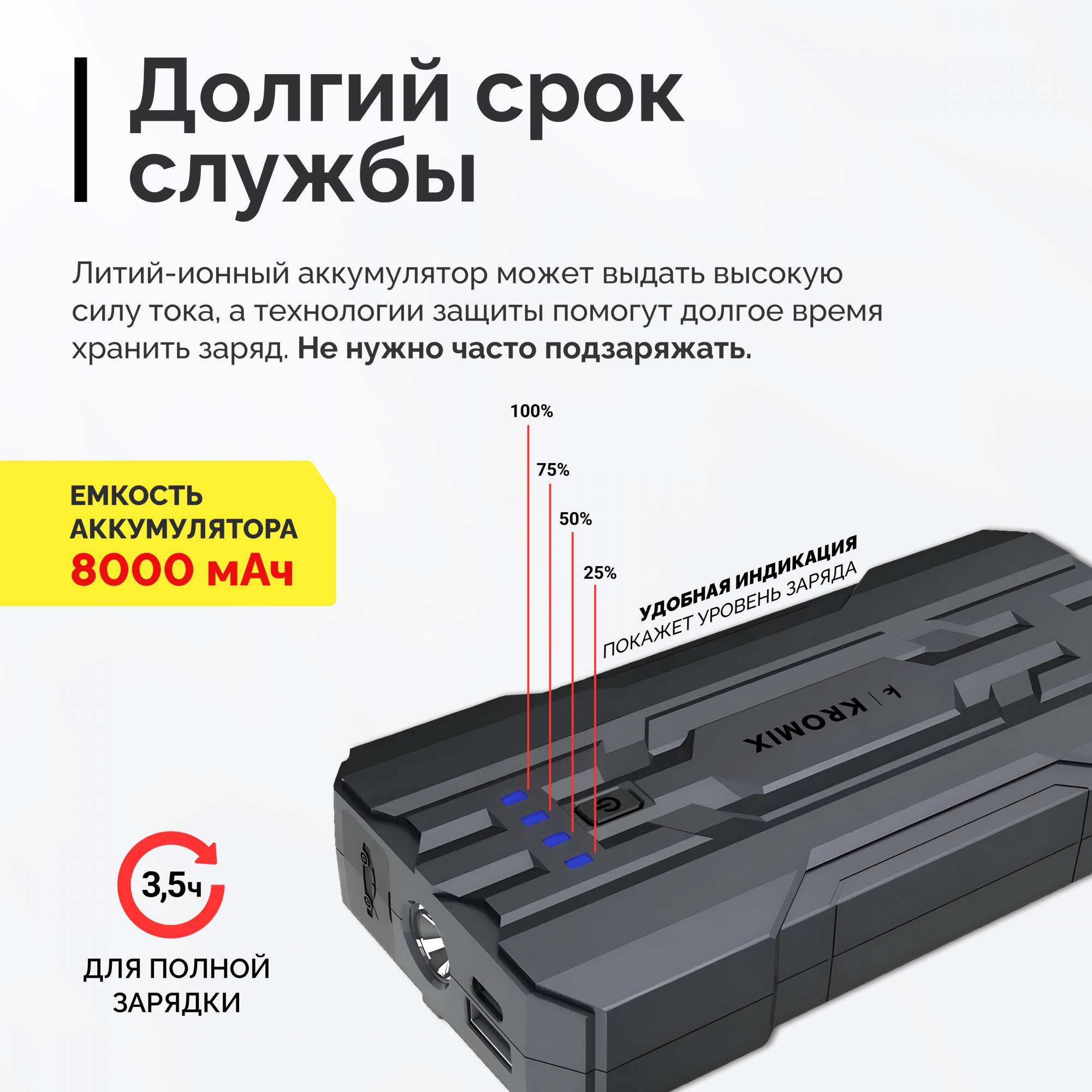 Пусковое устройство Kromix K22301 Black для автомобиля, аккумуляторов.  Автозапуск для авто - отзывы покупателей на Мегамаркет | 600012477616