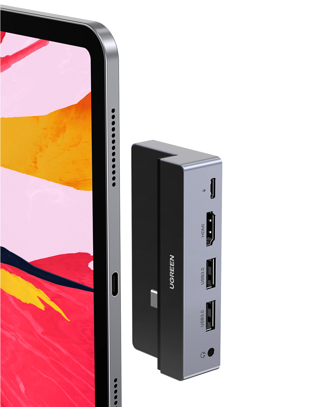 70688 Ugreen USB концентратор для iPad Pro (хаб), 2 x USB 3.0, HDMI, 3,5 мм  jack, PD, купить в Москве, цены в интернет-магазинах на Мегамаркет