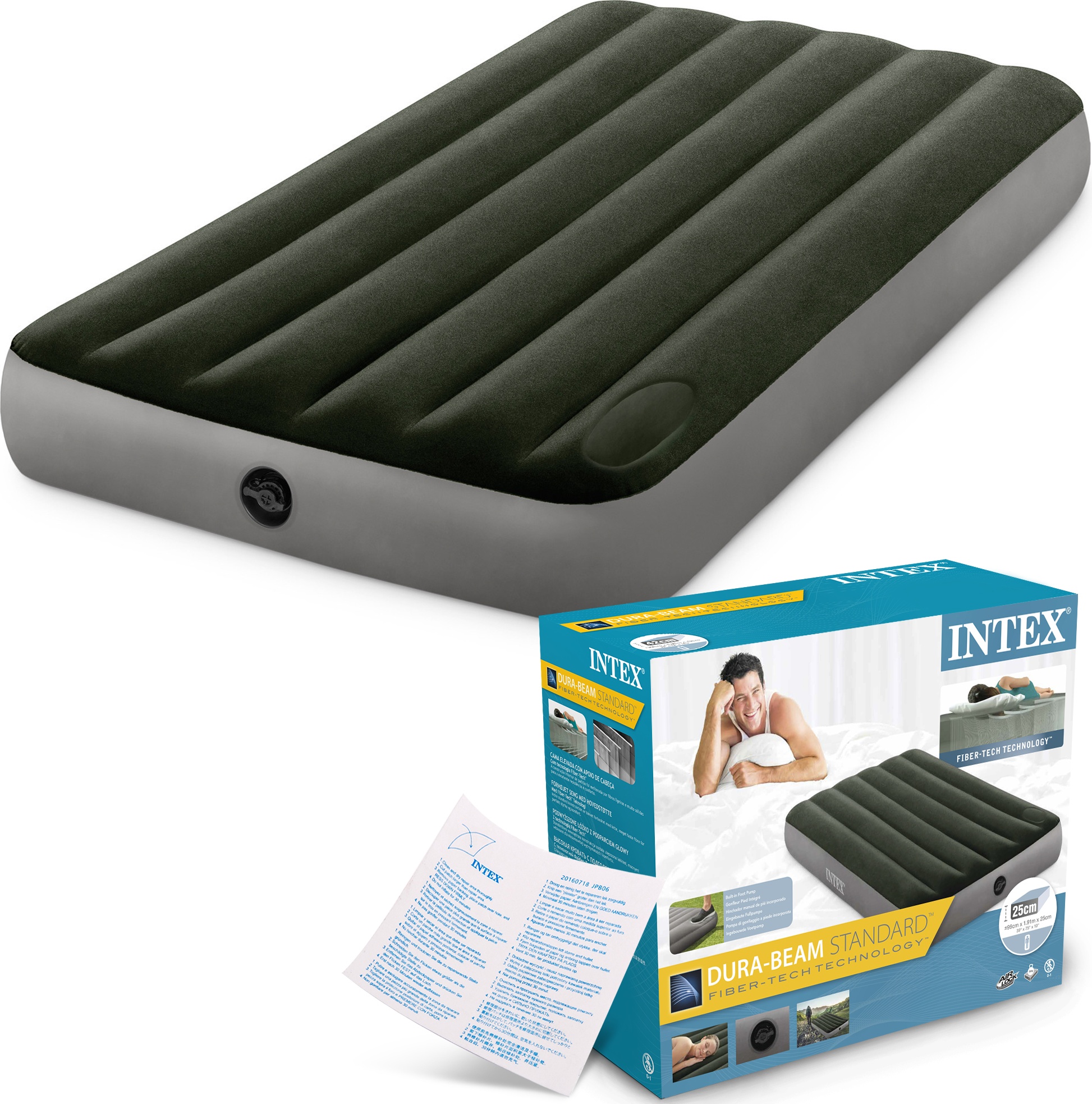 Надувной матрас intex downy bed 64763