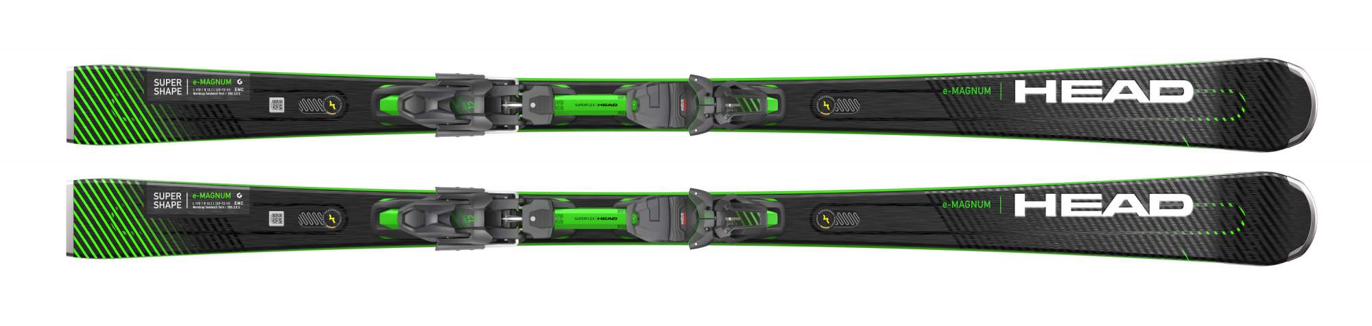 Горные лыжи Head Supershape e-Magnum SF-PR + PRD 12 GW 2022 black/green, 163 см